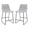Flash Furniture 24 inch LeatherSoft Counter Height Barstools in Light Gray, PK2 2-ET-ER18345-24-LG-GG - alternate 2